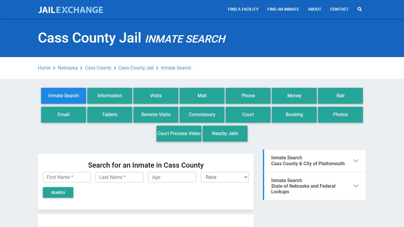 Cass County Jail, NE Inmate Search: Roster & Mugshots